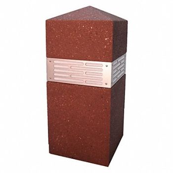 WAUSAU TILE Bollard Square 18in.Lx18in.Wx42in.H, 39UP92