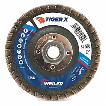 WEILER J1585 Flap Disc 5 in.x60 Grit 5/8-11 12000 RPM, 39UR65