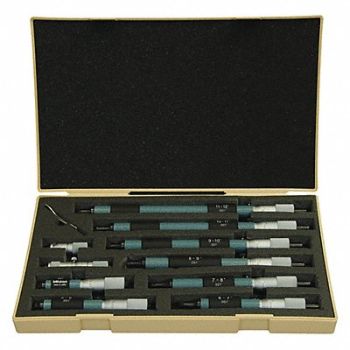 MITUTOYO 2-12In./.001In. 10Pcs Indside Mic Set, 39X110