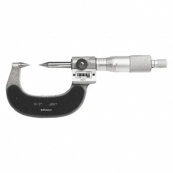 MITUTOYO 0-1/.001In.Point Mic W/Dc, 39X136