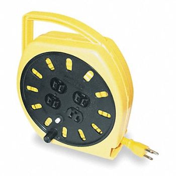 LUMAPRO Cord Reel 25ft 16 AWG Receptacle 120VAC, 3A535
