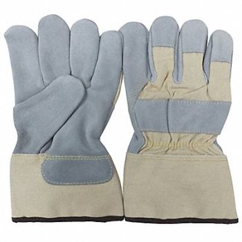 CONDOR D6162 Leather Gloves Gray L PR, 3AB57