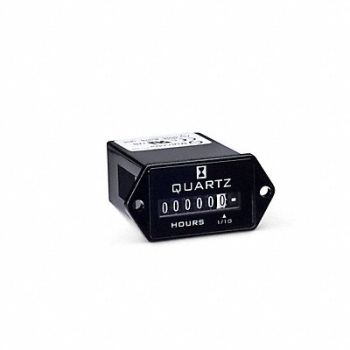 TRUMETER Hour Meter DC Quartz 2-Hole Rectangular, 3AE15