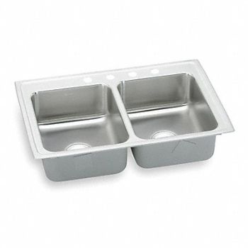 Elkay Double Sink Sqr 12inx12inx7-1/2in, 3AEH1