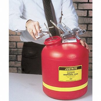 JUSTRITE Disposal Can 5 gal Red Polyethylene, 3AH01