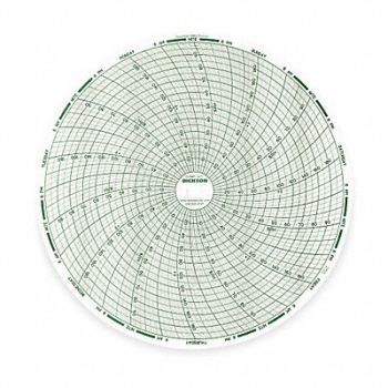 DICKSON Paper Chart 8 In 0 - 200 F/C 7 Day PK60, 3ANR7