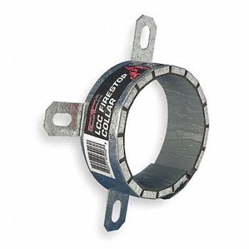 STI Firestop Pipe Collar Silv Steel 4.3 Dia., 3BE67