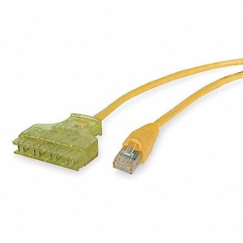 HUBBELL PREMISE WIRING Patch Cord Cat 6 Booted Yellow 7.0 ft., 3BU98