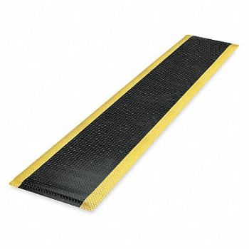 NOTRAX Antifatigue Runner Black YllwBrdr 3x12ft, 5MDL5