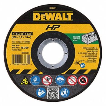 DEWALT CutOff Wheel C60T 4 x.045 x5/8 15200rpm, 3CB42