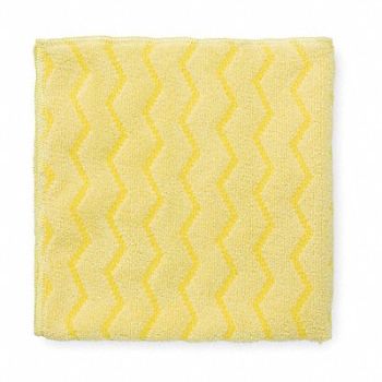 RUBBERMAID COMMERCIAL PRODUCTS Microfiber Cloth 16 x 16 Yellow PK12, 3CCZ3