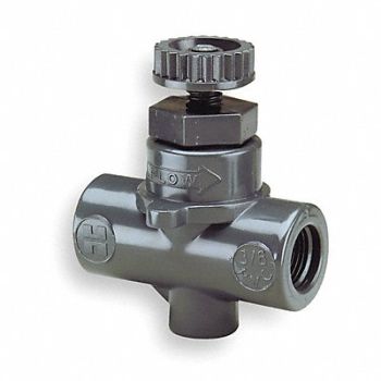 HAYWARD Needle Valve Straight PVC 1/2 in FNPT, 3CDY3