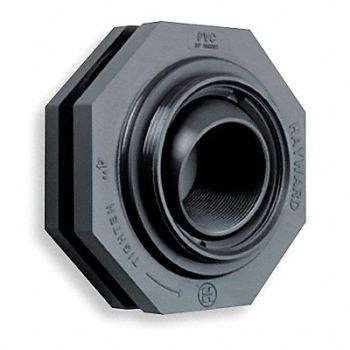HAYWARD Bulkhead Tank Fitting EPDM 8 3/4 L PVC, 3CEJ5