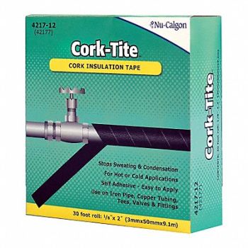 NU-CALGON Cork Tape Self Adhesive 30 Ftx2 In Black, 3CFR1