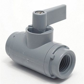 GRAINGER APPROVED PVC Ball Valve Inline FNPT 1/4 in, 3CGF4