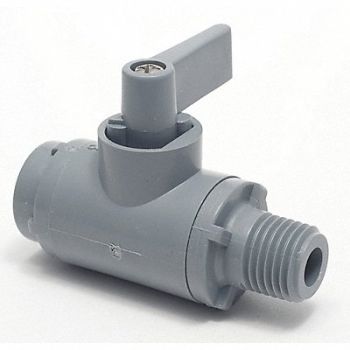 GRAINGER APPROVED PVC Ball Valve Inline FNPT x MNPT 1/4 in, 3CGF5