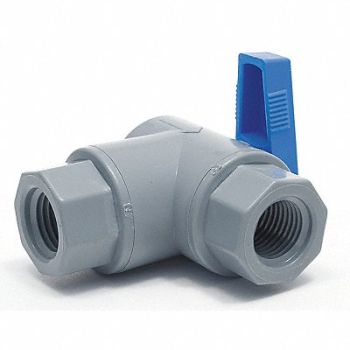 GRAINGER APPROVED PVC Ball Valve Angle FNPT 1/4 in, 3CGN1