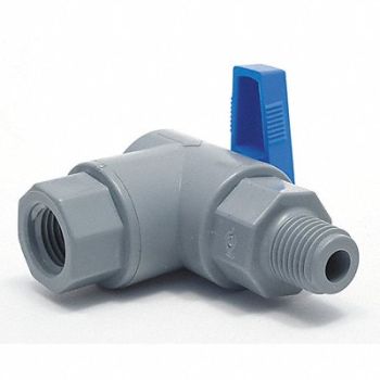 GRAINGER APPROVED PVC Ball Valve Angle FNPT x MNPT 1/4 in, 3CGN2