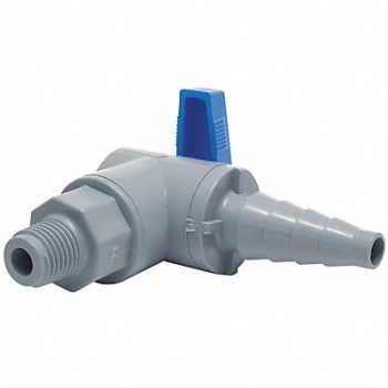 GRAINGER APPROVED PVC BV Angle MNPTxHose Barb 1/4, 3CGP3