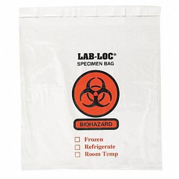 GRAINGER APPROVED Specimen Transfer Bag 10 in W PK1000, 3CUF3