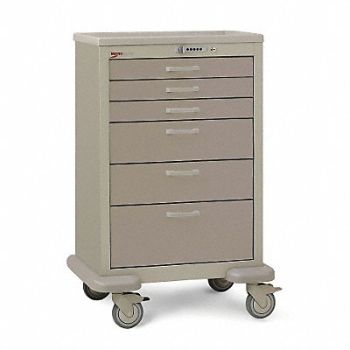 METRO Medical Cart Steel/Polymer Lt./Dk.Taupe, 3CWG7