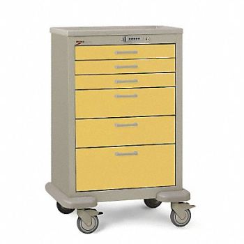 METRO MedicalCart Steel/Polymer Taupe/Yellow, 3CWH2
