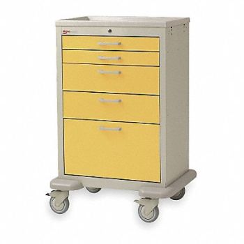 METRO Medical Cart Steel/Polymer Taupe/Yellow, 3CWH7