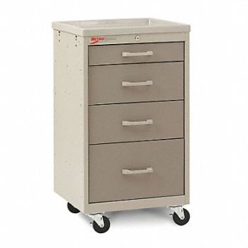 METRO Compact Cart Steel/Polymer Lt./Dk.Taupe, 3CWJ4