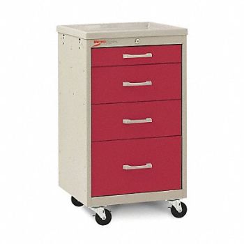METRO Compact Cart Steel/Polymer Taupe/Red, 3CWJ6