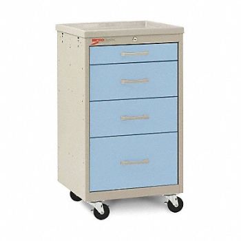 METRO Compact Cart Steel/Polymer Taupe/Blue, 3CWJ7