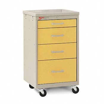 METRO Compact Cart Steel/Polymer Taupe/Yellow, 3CWJ8
