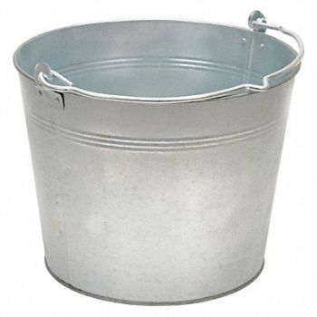 GRAINGER APPROVED Bucket Steel Silver Open Head, 3CYK9