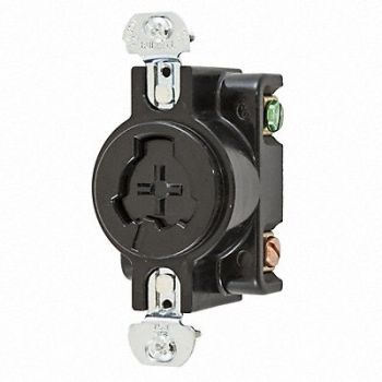 HUBBELL Lck Recept 20 A Blk Thrmpl NoNEMA 1Gng, 3D026
