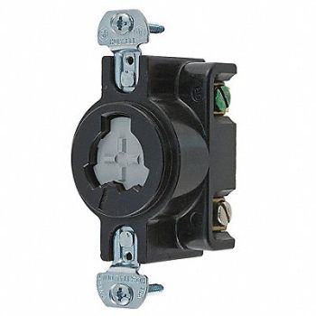 HUBBELL LckRecept 50A Blk Gry Thrmpl NoNEMA 1Gng, 3D061