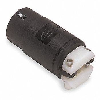 HUBBELL LckCon Straight 20 A Black Nyl Non-NEMA, 3D029