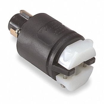 HUBBELL LckPlg Strt 20 A Blk White Nylon 3Blds, 3D031