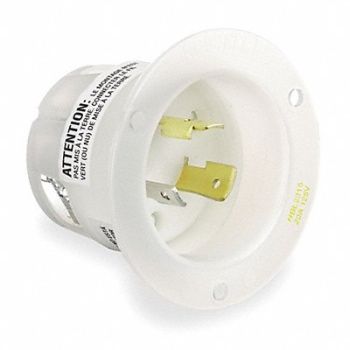 HUBBELL Flanged Inlet 125V 20A L5-20P 2P 3W 1PH, 3D034
