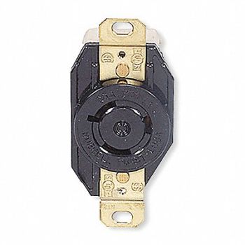 HUBBELL Locking Receptacle Industrial 20 Black, 3D040
