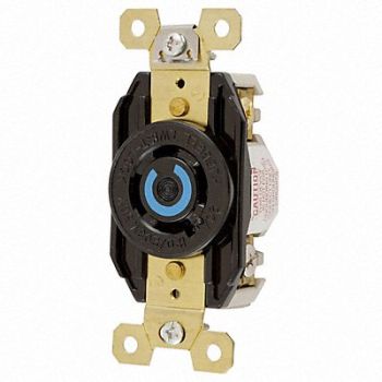 HUBBELL Locking Receptacle Industrial 20 Black, 3D053