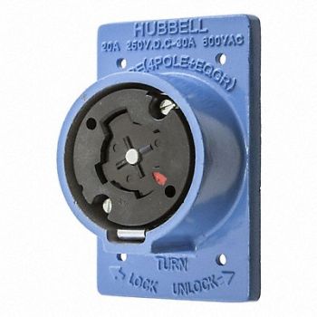 HUBBELL Lck Recept 20/30 A Blue Alum NoNEMA 1Gng, 3D057