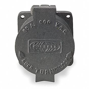 HUBBELL Lck Recept 60 A Mtl Alum NoNEMA 1Gng, 3D079
