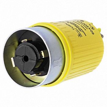 HUBBELL LckPlg Strt 60 A Yellow PlyBt Tph 4Blds, 3D081