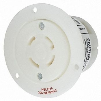 HUBBELL Flanged Locking Receptacle Industrial 30, 3D094