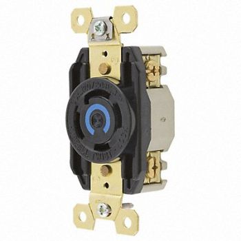 HUBBELL Locking Receptacle Industrial 30 Black, 3D099