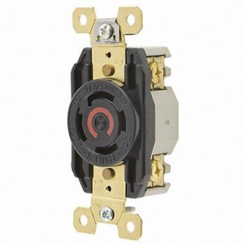 HUBBELL Locking Receptacle Industrial 30 Black, 3D100