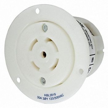 HUBBELL Flanged Locking Receptacle Industrial 30, 3D104