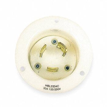 HUBBELL Locking Flanged Inlet 250V 30A 3P 3W, 3D112