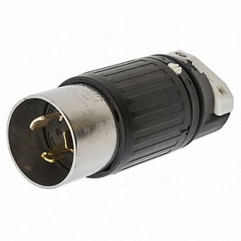 HUBBELL Locking Plug 250VDC/600VAC 50A 2P 3W 1PH, 3D124