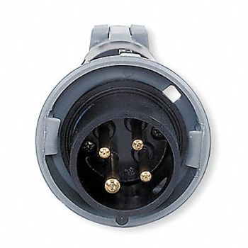 HUBBELL IEC Pin and Sleeve Plug 3P 4W 20A 600V, 3D137