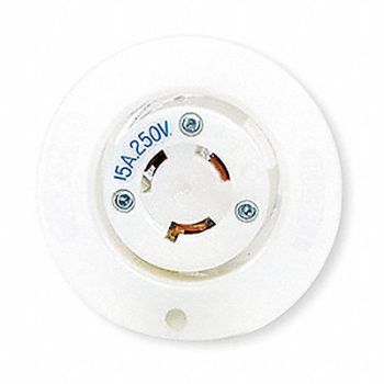 HUBBELL Flanged Locking Receptacle Industrial 15, 3D153